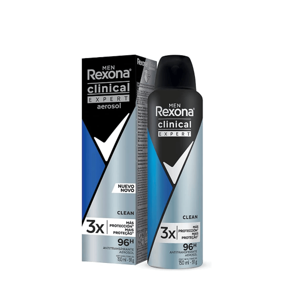 Desodorante Antitranspirante Aerosol Rexona Clinical Clean Men 91g