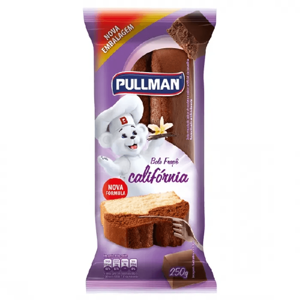 Bolo Frapê Chocolate e Baunilha Pullman Pacote 250g