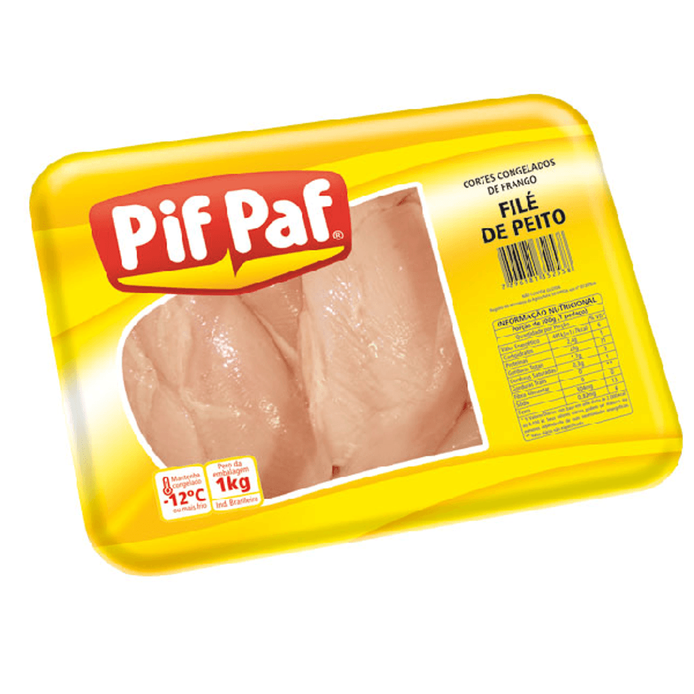 FILE DE PEITO DE FRANGO PIF PAF CONG BANDEJA 1KG - cordeiro supermercado