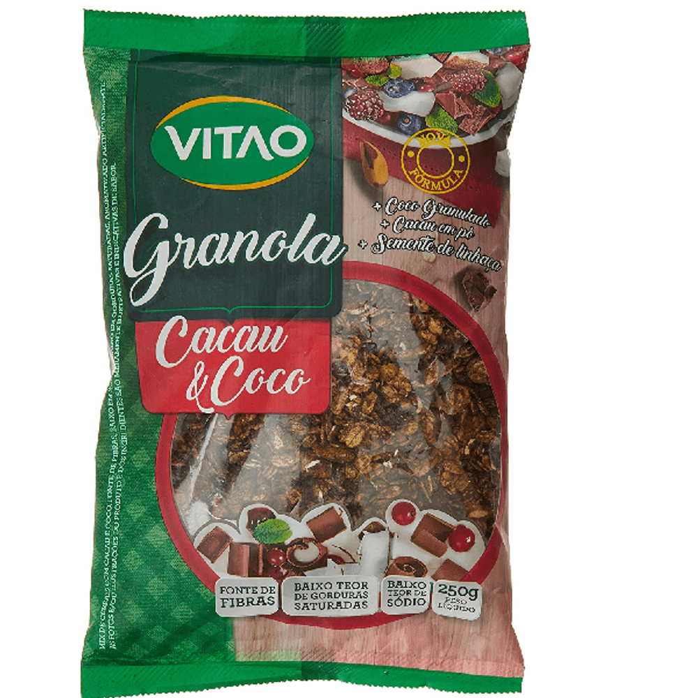 GRANOLA VITAO CACAU COCO 250G cordeiro supermercado